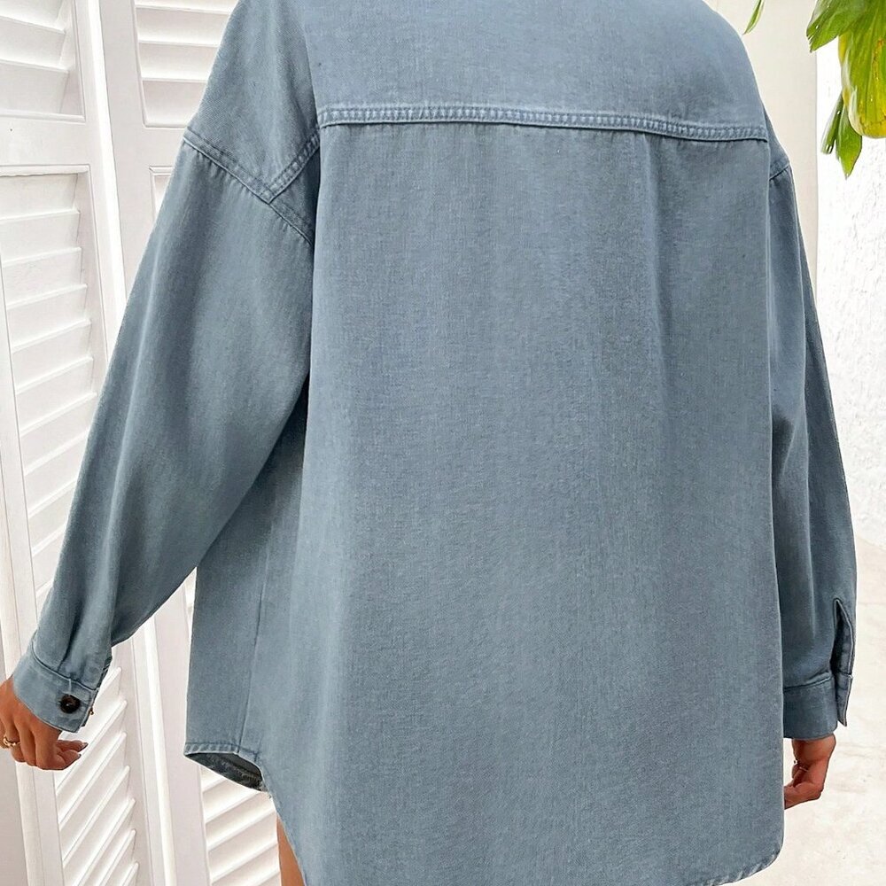 Light Wash Casual Women's Fringe Decorated Denim Jacket - Picture 2 of 6